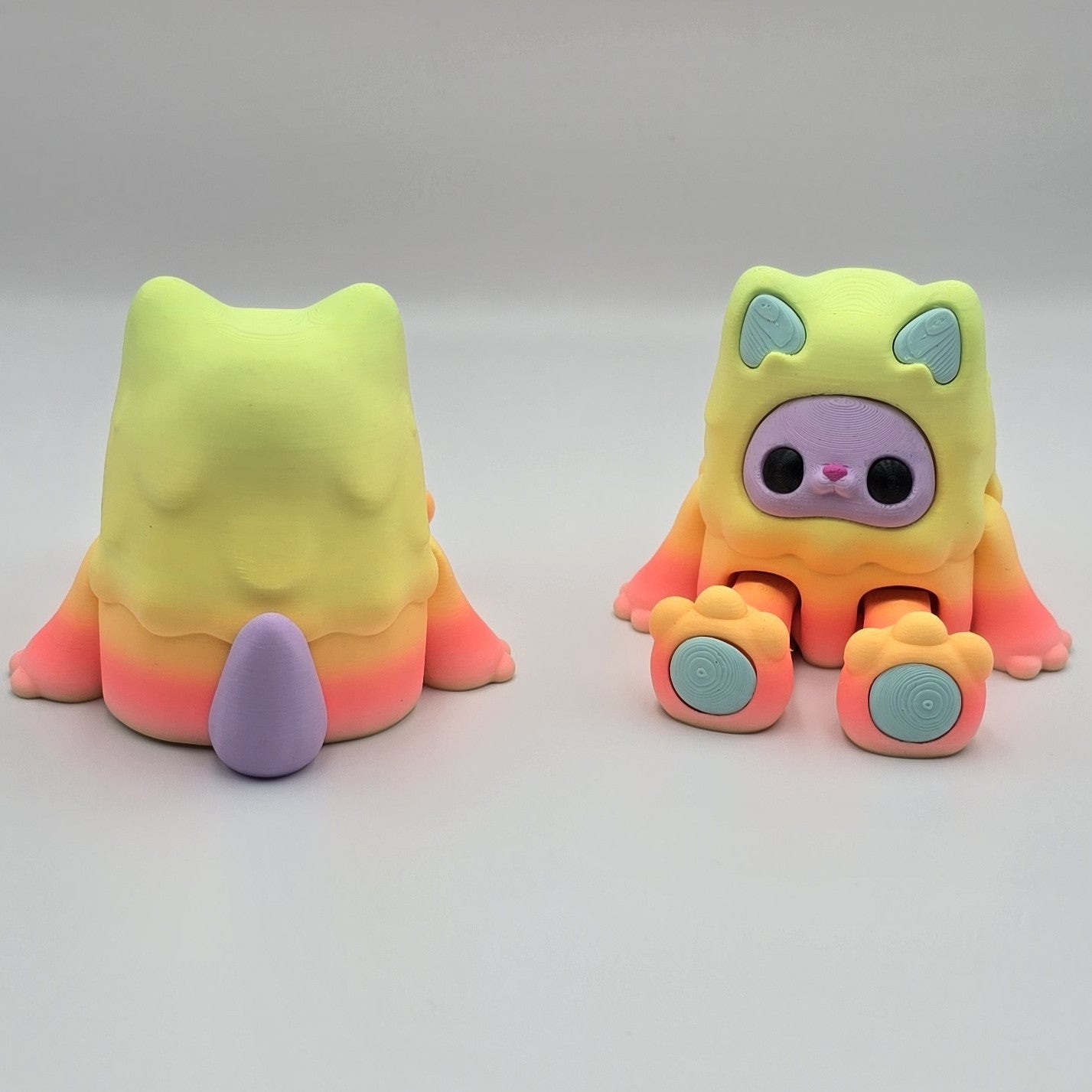 Woobu Koneko – Articulated 3D Printed Toy by Layers in Green