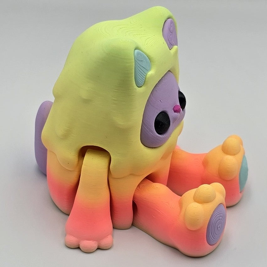 Woobu Koneko – Articulated 3D Printed Toy by Layers in Green